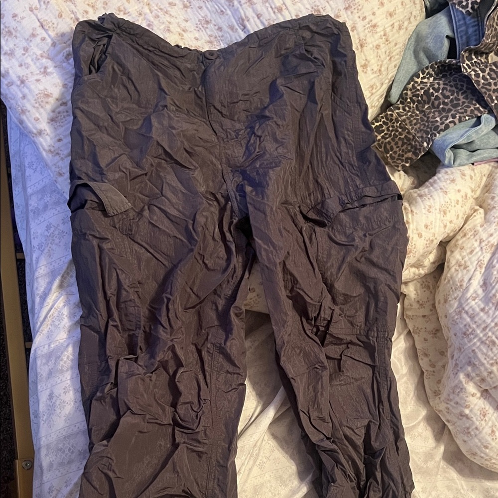 Gray Cargo parachute Pants